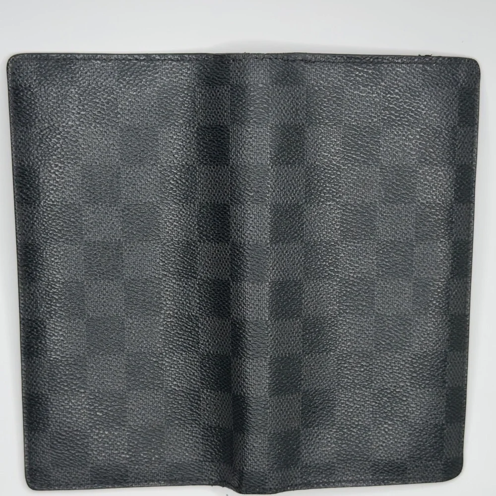 Louis Vuitton Graphite Brazza Damier Canvas Slim Long Wallet CheckBook | Unisex